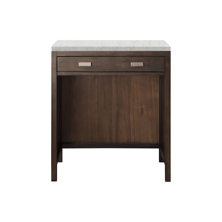 James Martin Vanities Addison 30in Countertop Unit, Mid-Century Acacia w/ 3 CM Eternal Jasmine Pearl Quartz Top E444-CU30-MCA-3EJP
